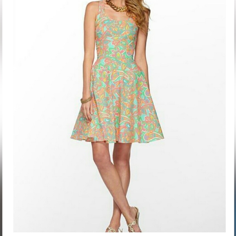 NWOT! Lilly Pulitzer Zo Dress-Sand Bar Blu Make a Splash Print. - Picture 2 of 15
